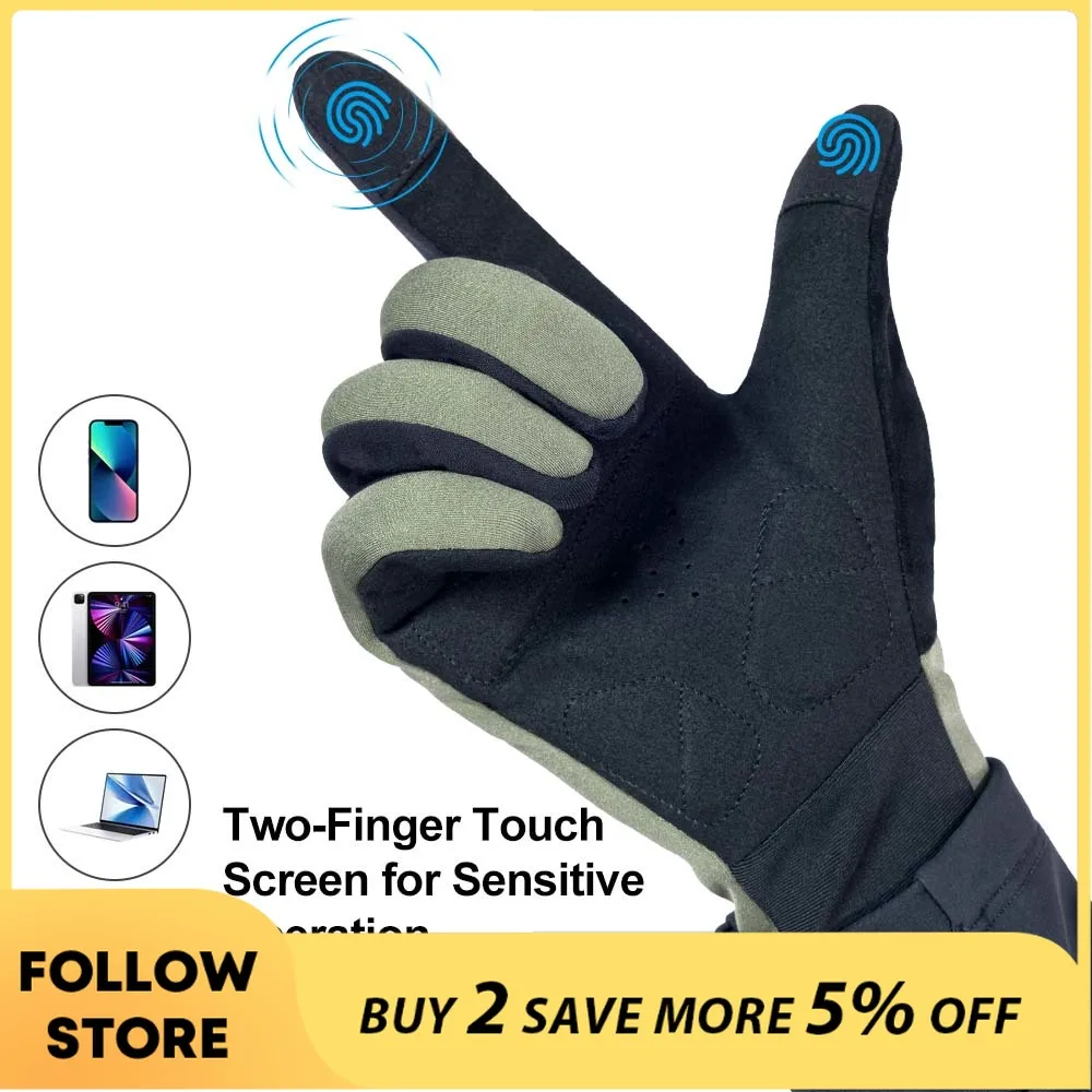 

WILDTO Men's Cycling Gloves Thermal Fleece Full Finter Bike Gloves Winter Outdoor Motorcycle MTB Road Riding Touch Screen Gloves