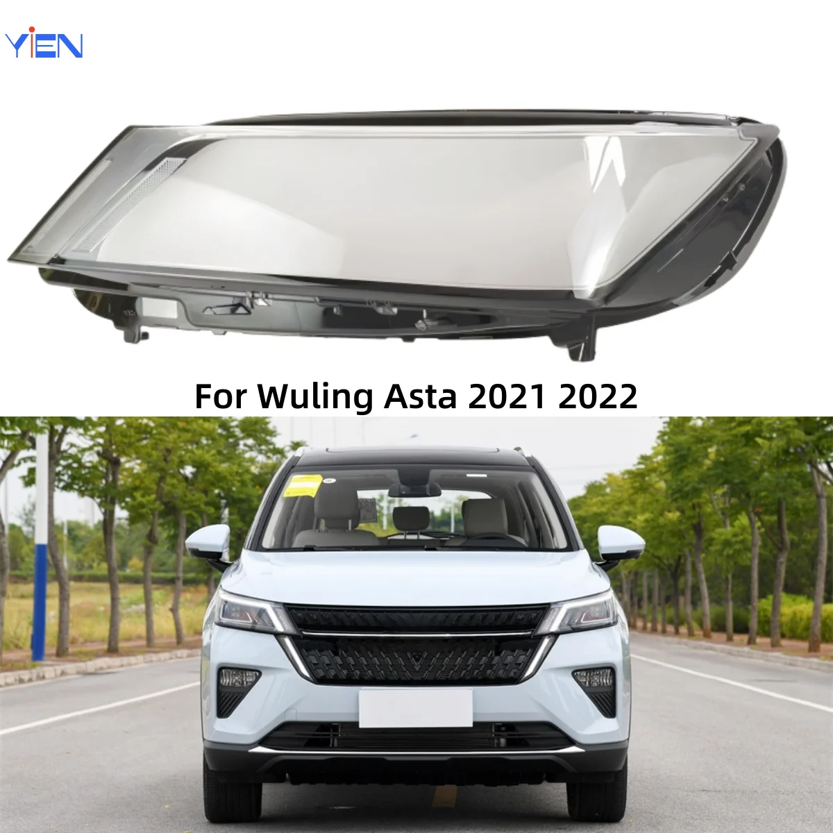 For Wuling Asta 2021 2022 Car Gadgets Front Headlight Cover Glass Lens Car Front Headlight Lens Cover Lights Shell