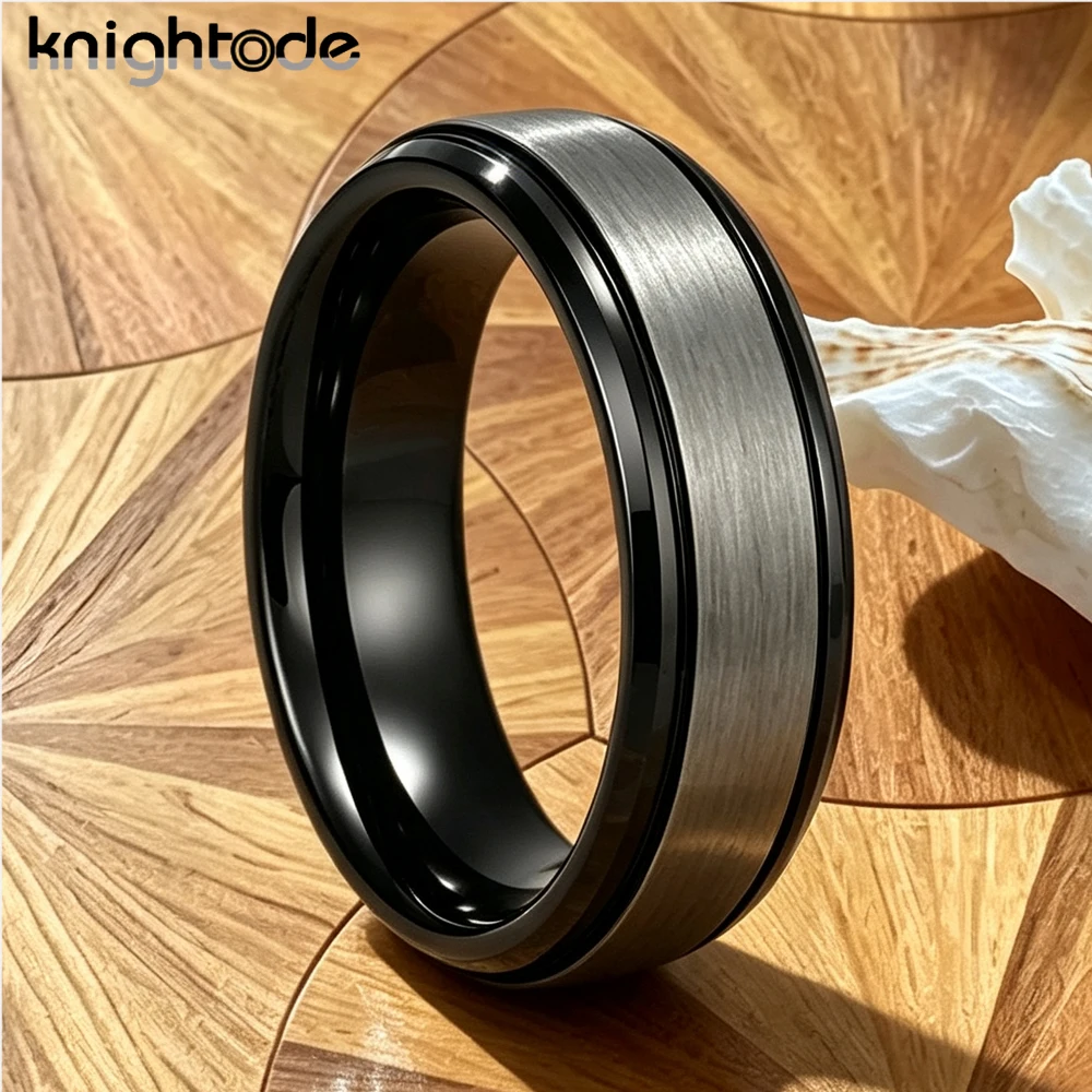 6mm/8mm Tungsten Steel Couple Rings Silver Brushed Engagement Wedding Band for Men And Women Anniversary Jewelry Gift view 4