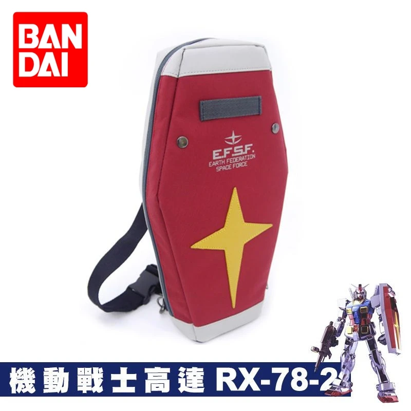 Hot Selling Mobile Suit Gmd Rx-78-2 Anime Peripherals Red Canvas Black Leather Single Shoulder Bag Inclined Shoulder Bag Gifts