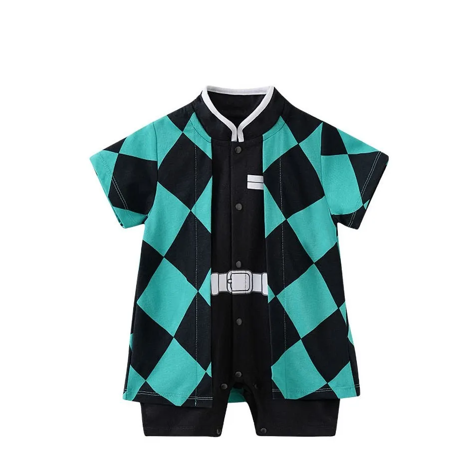 

0-18 Months Baby Wrap Buttocks Summer Clothes Cotton Short Sleeved Jumpsuit Anime Themed Newborn Jumpsuit Crawling Suit