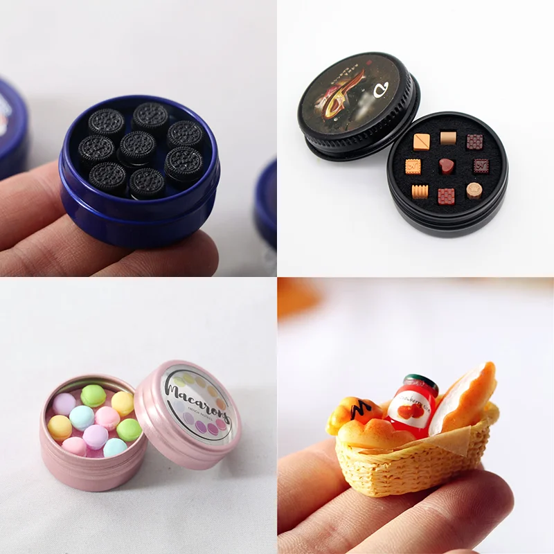 Mini cajas de galletas de Chocolate en miniatura, muñecos de helado, accesorios de modelo de comida para casa de muñecas Bjd, accesorios para niños y niñas, juego de simulación, 1/6