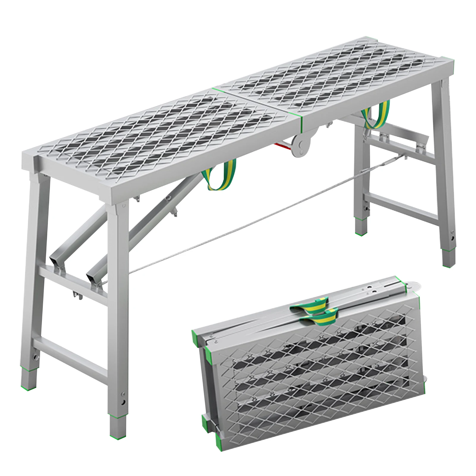 

Non-Slip Folding Scaffold Lift, Multi-Functional Adjustable Height Workbench for apply putty Washing Vehicles, Cleaning Window