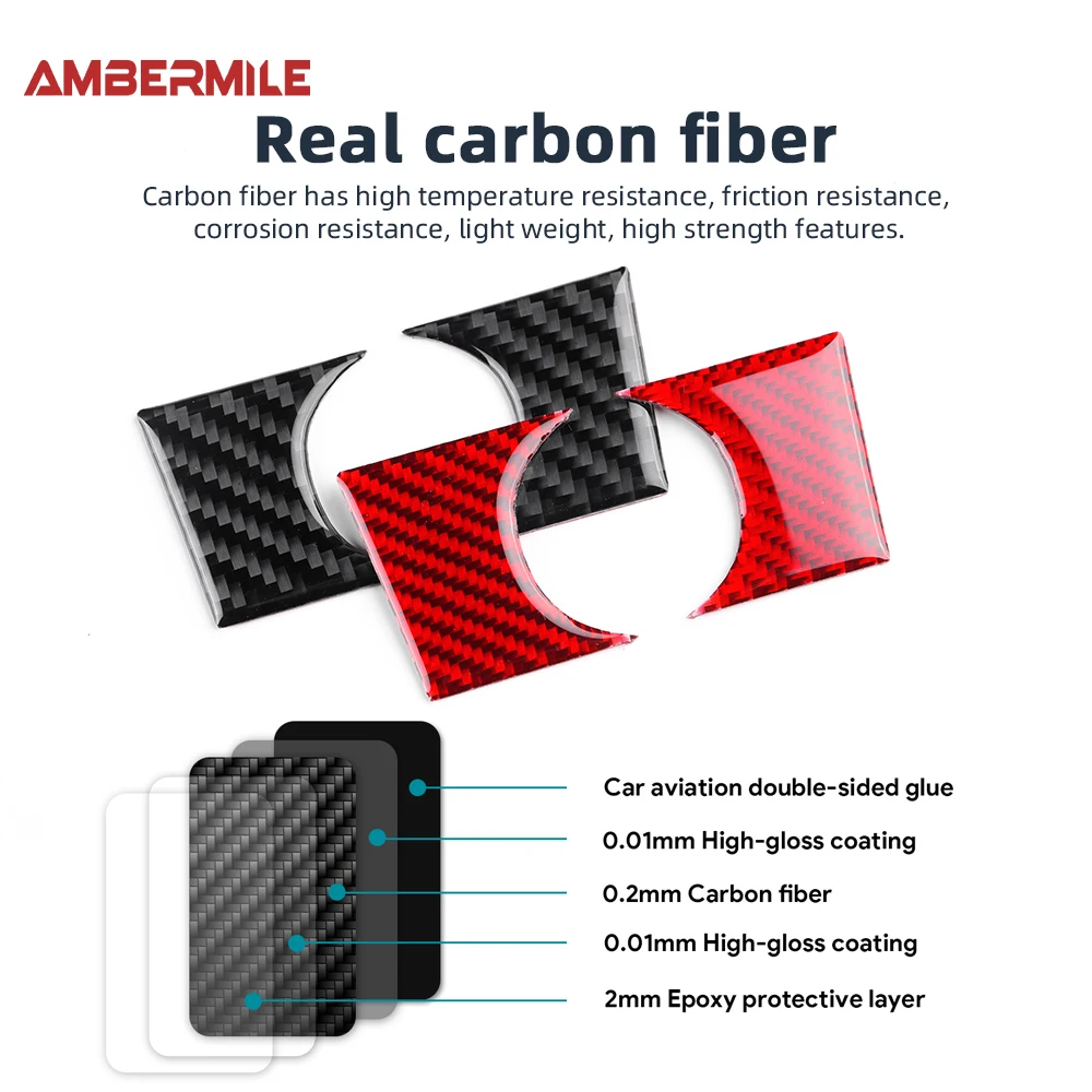 2pcs for Mini Cooper S F65 F66 F67 2024 2025 Dashboard Side Air Outlet Vent Sticker Real Soft Carbon Fiber Cover Accessories