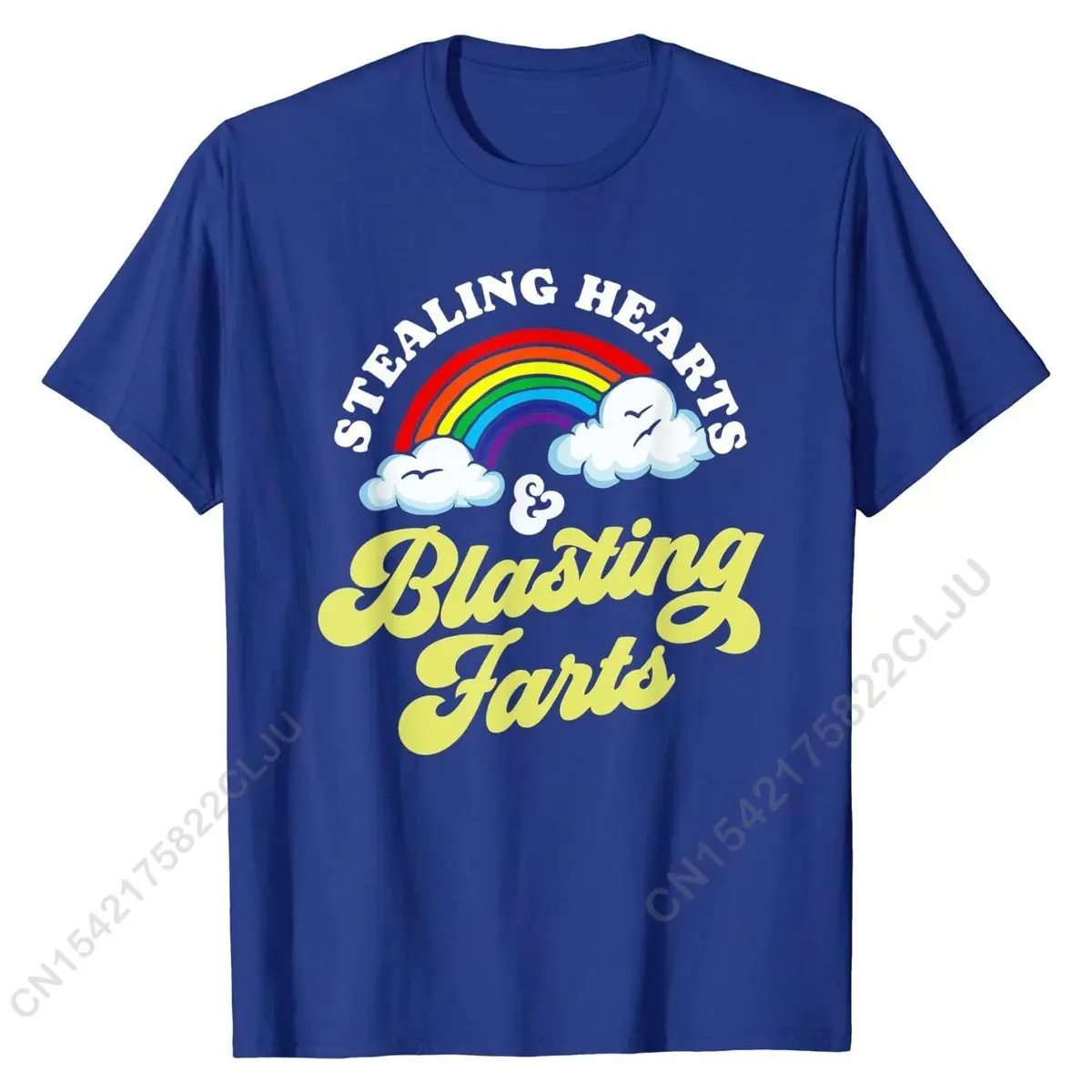 Stealing Hearts Blasting Farts Funny Rainbow Valentines T-Shirt Cotton T Shirt For Men Printed On Top Casual Brand