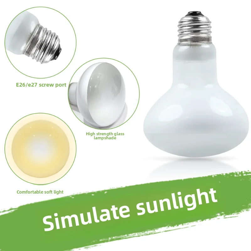 Full Spectrum 75W Reptile Lamp UVA+UVB Turtle Basking UV Light Bulbs Heating Lamp Amphibians Lizards Temperature Controller