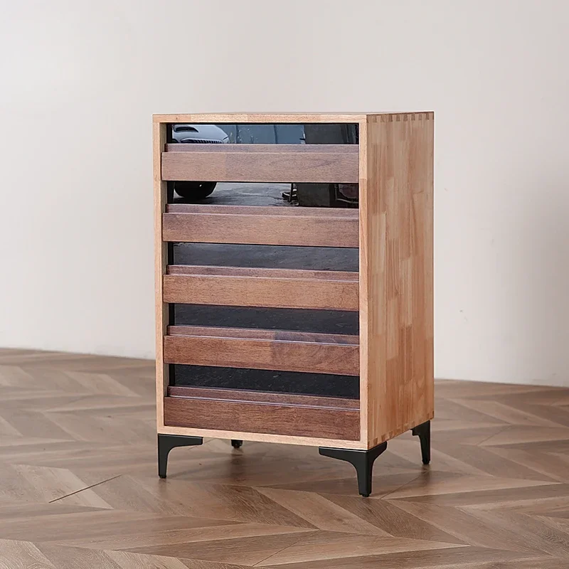 Retro solid wood chest, tenon and mortise cabinet, multi-layer storage , Japanese collection , medieval industrial wind edge