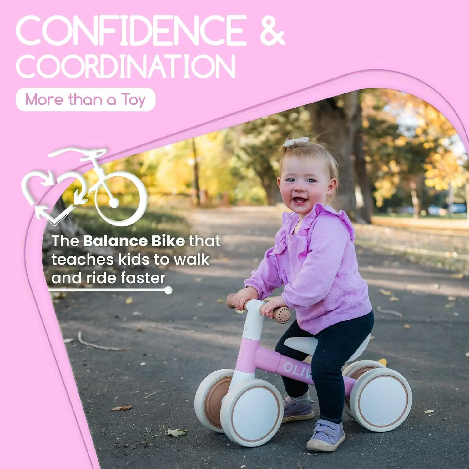 Customized Baby Balance Bike for 1-Year-Old | Lightweight and Safe - No Sharp Edges | Silent Wheels for Smooth & Quiet Rides | E