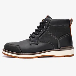 Boots for Men, men's Black Leather Dress Boots, Stylish Casual Boots for