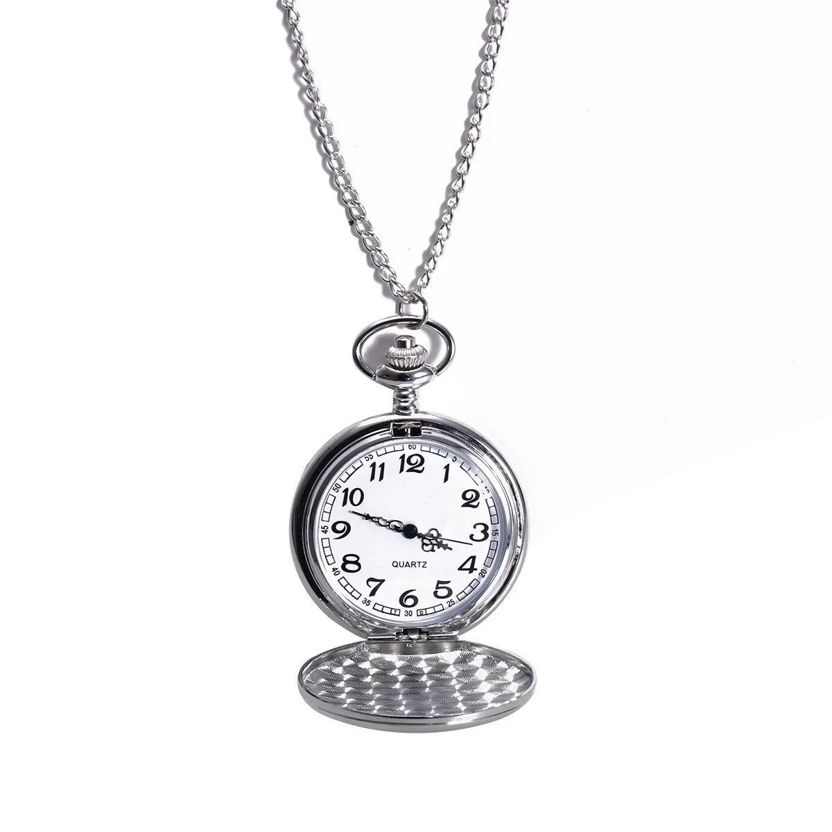 Vintage zakhorloge mechanisch kwarts witte ketting lichtgewicht draagbaar cadeau retro stijl voor heren dames heren zakhorloge