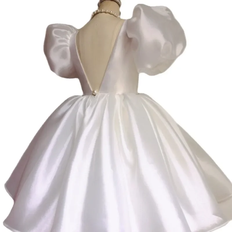 

Child Vestido Wedding Party Birthday Pageant Child Clothes 1-10Y Elegant Baby Girl Princess Tutu Dress Puff Sleeve Infant Toddle