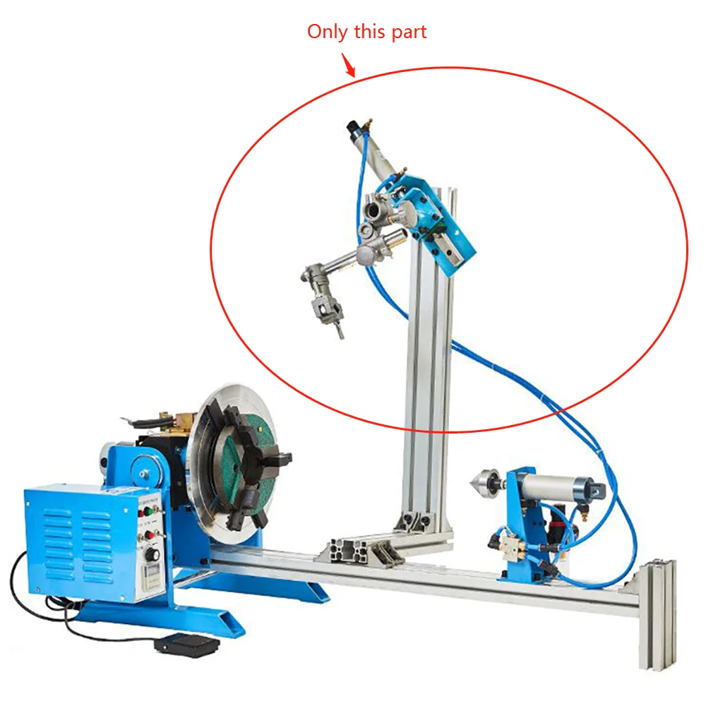 Pneumatic Gas-Operated Air Power Cylinder Stroke Torch Holder with Aluminium Slide Rail for Welding Positioner Turntable Rotator