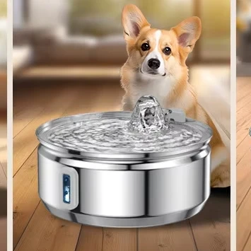 

China Factory Stainless Steel Water Fountain Pet Water Dispenser for Cats Quiet Hygienic Drinking Fountain Water Bowl Dispenser