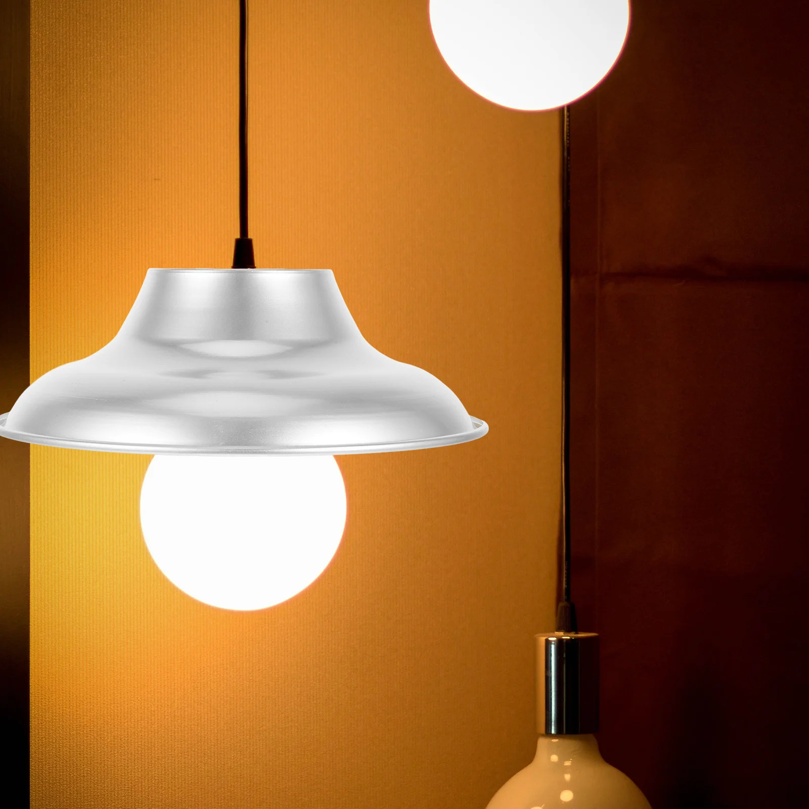 

Round Lamp Shade Aluminum Alloy Waterproof for Workshop Ceiling Light Protection Lampshade Shades