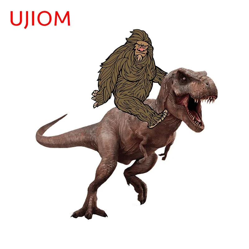 UJIOM Wallsticker Chimpanzees Riding a Dinosaur Modern Home Decor Room Wallposter Decor Home Wall Decoration 3D PVC Decal