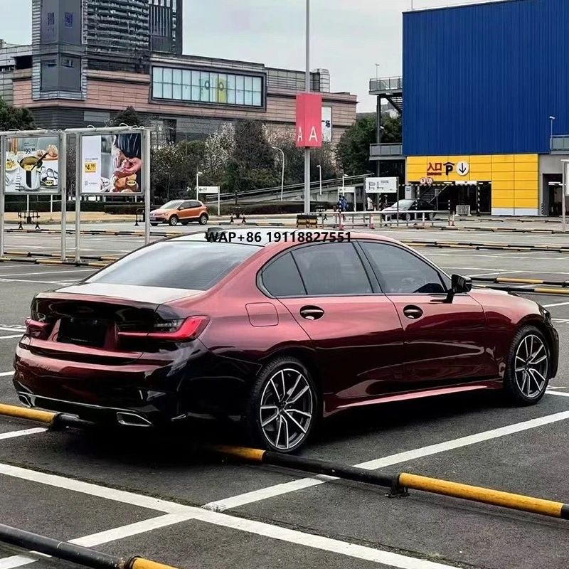 

Hot Selling Super Gloss Chameleon Car Vinyl Wrap 1.52*18 Meter Black Red Anti-Scratch PET Material Color Changing for Vehicle