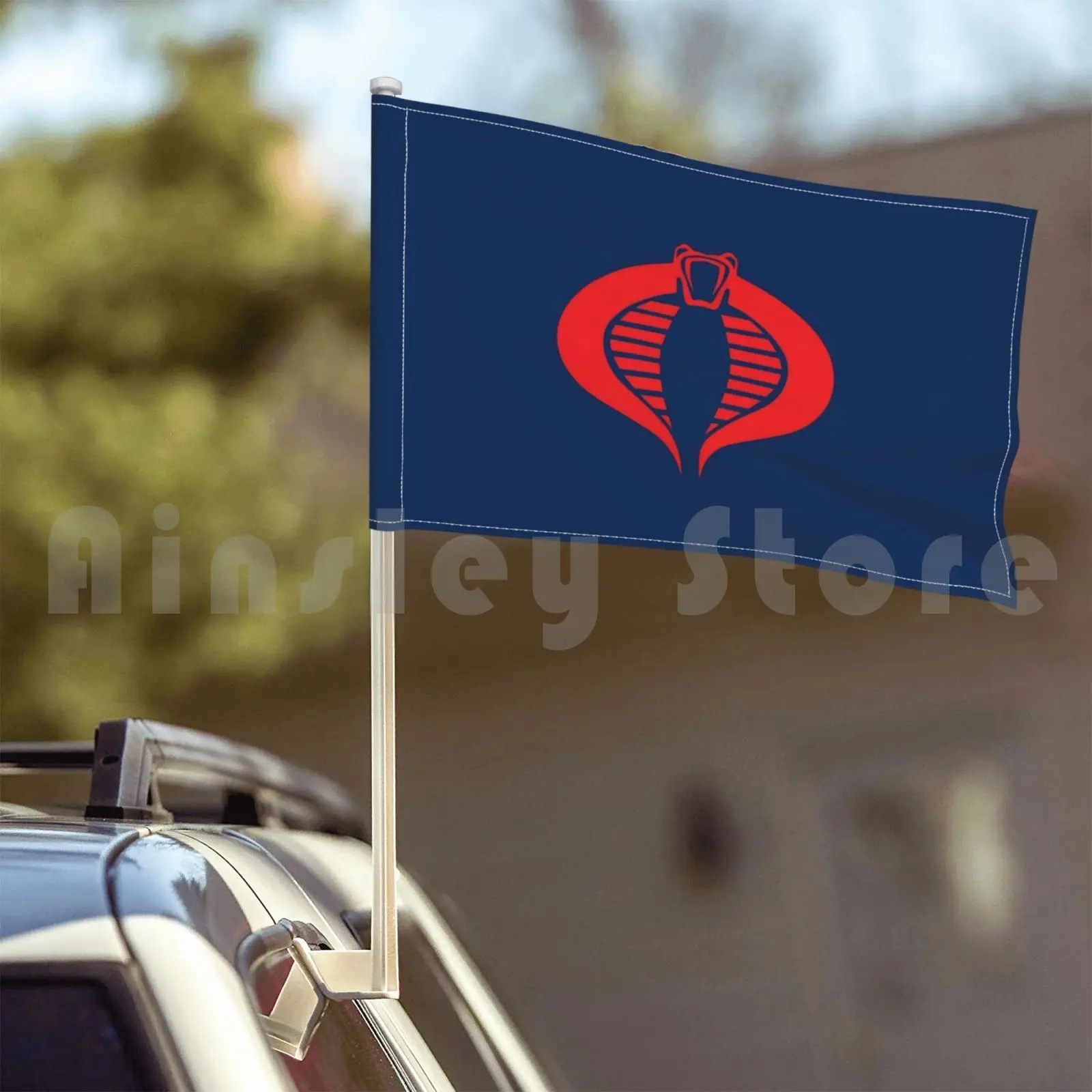 Navy Blue / Red Gi Joe Commander Outdoor Decor Flag Car Flag Commander The Enemy Gi Joe Gi Joe Blue Red Navy Navy Blue Navy