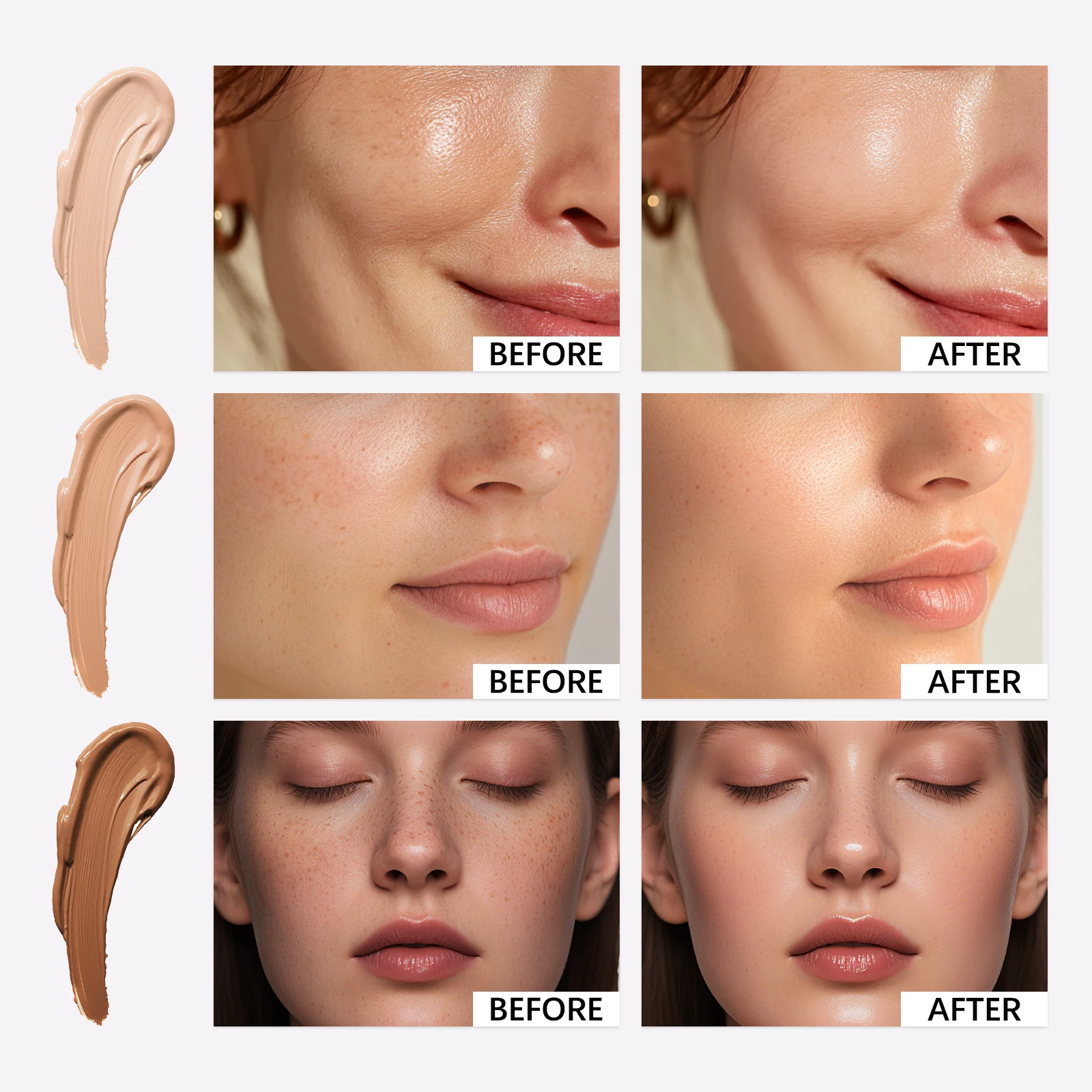Gezicht Vloeibare Foundation Make-up Concealer Oliecontrole Volledige dekking 60 seconden Direct verstevigend Voeden Waterdicht Langdurig