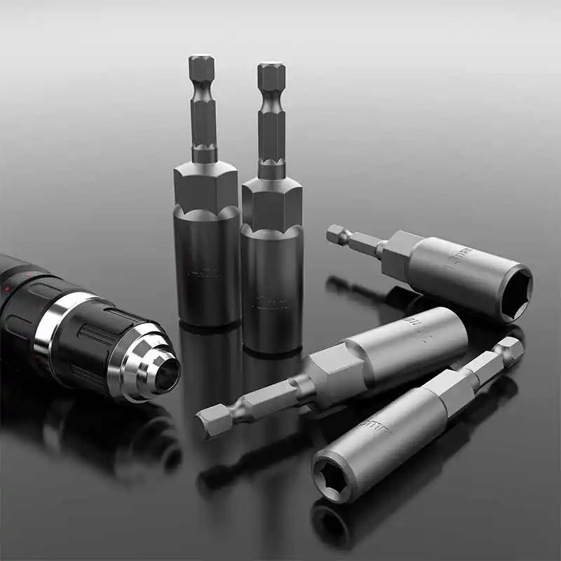 

6-19mm Non-Magnetic Hex Socket Screw Sleeve Nozzles Nut 80mm Length Deepen Electric Wrench Electric Drill Wind Batch Tools ﻿