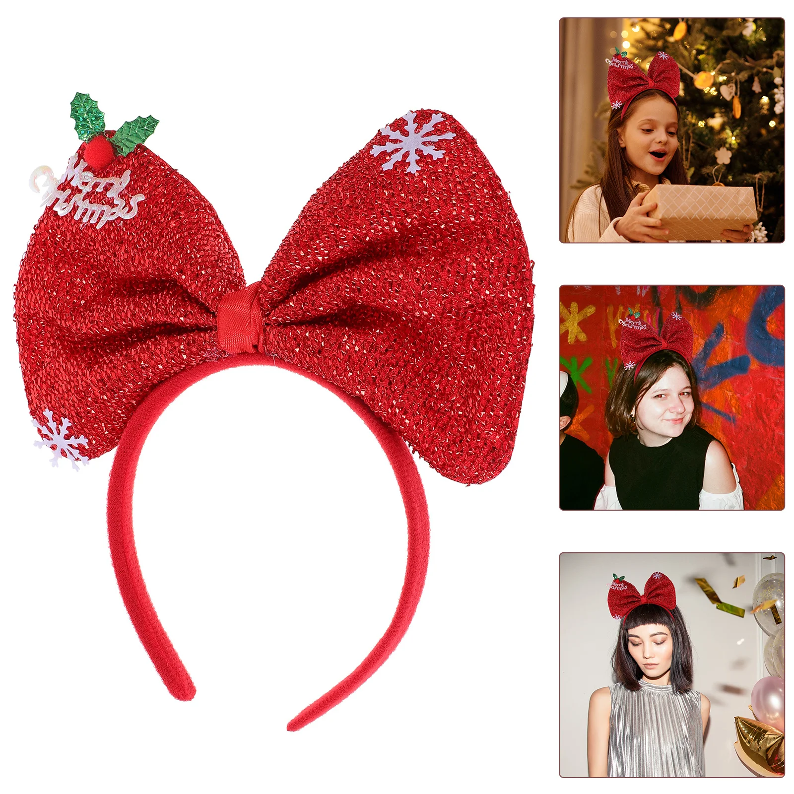 

Christmas Headband Snowflake Design Holiday Hair Accessory Holiday Headbands For Women Festive Party Headpiece For Women Xmas