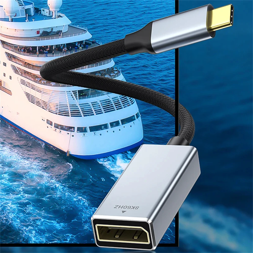 Vothoon USB C to DisplayPort Cable Adapter 8K@60Hz Braided DP 1.4 Cable USB Type C Male to DP Female Cord for Gaming Monitor