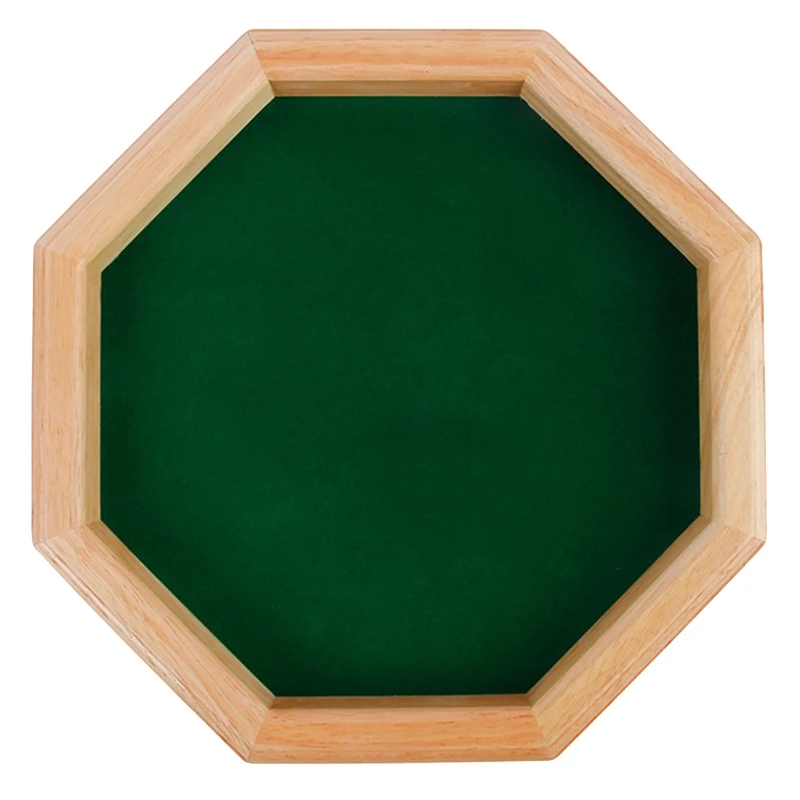 Octagonal Tray with Felt Lined Rolling Surface for DND D&D Games R66E