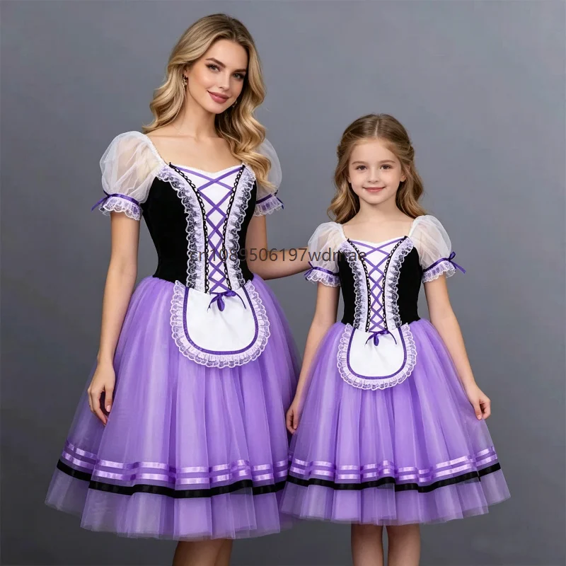 

Tulle Ballerina Tutu Swan Cosplay Dancer Skirt For Mädchen Stage Performance Costume Women Puff-sleeved Ballet Dance Dress