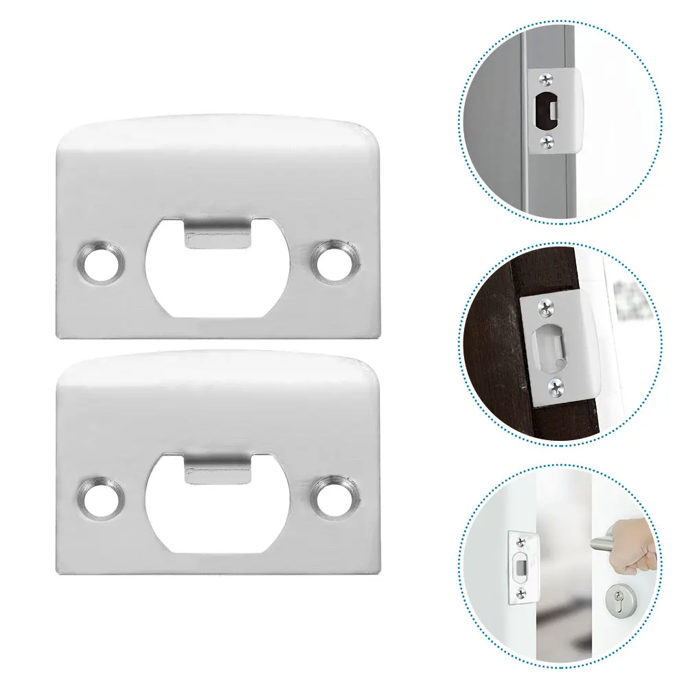 2 Stuks Slot Tong Gesp Rvs Strike Plaat Deur Versterking Gat Cover Swing Deuren Beveiliging Privacy
