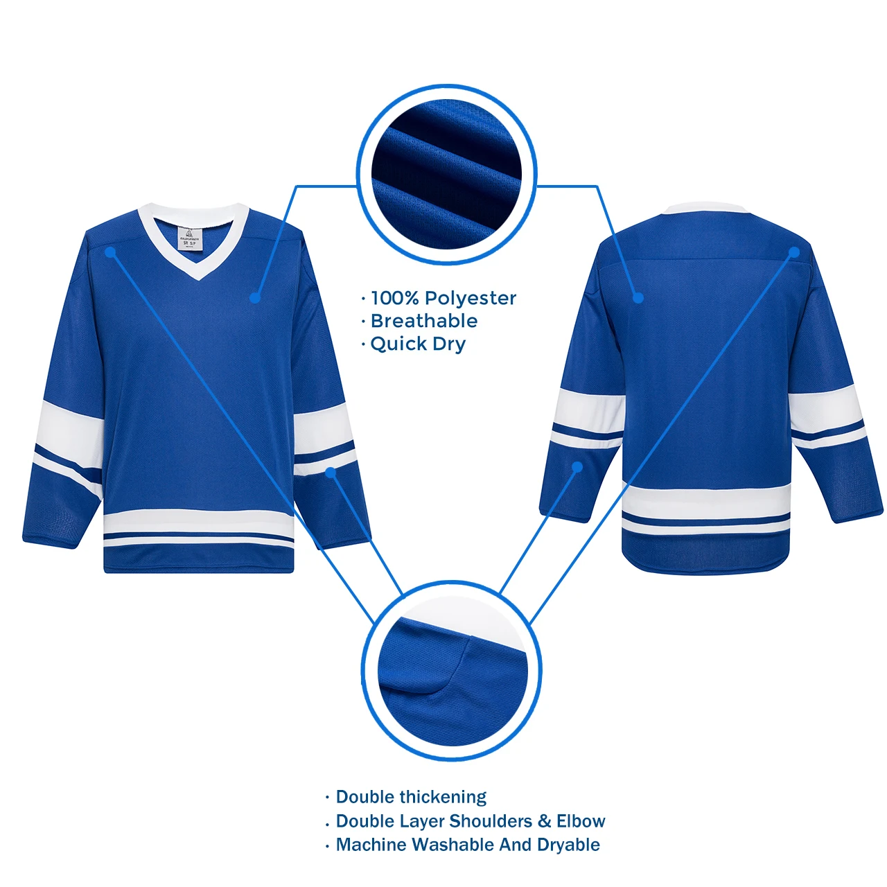 EALER H400 Blank Ice Hockey Training Jersey Unisex Adult Breathable Long Sleeve Team Uniform For Ice Hockey League Matches