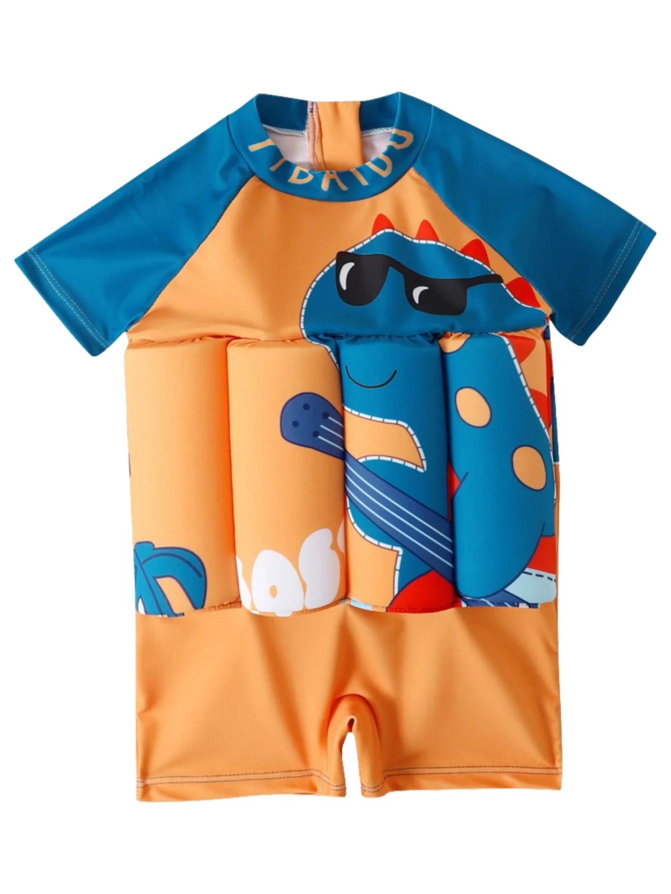 

Детский цельный купальник с короткими рукавами, съемной регулируемой плавучестью и молнией для удобства надевания, комплект для плавания для мальчиков и девочек