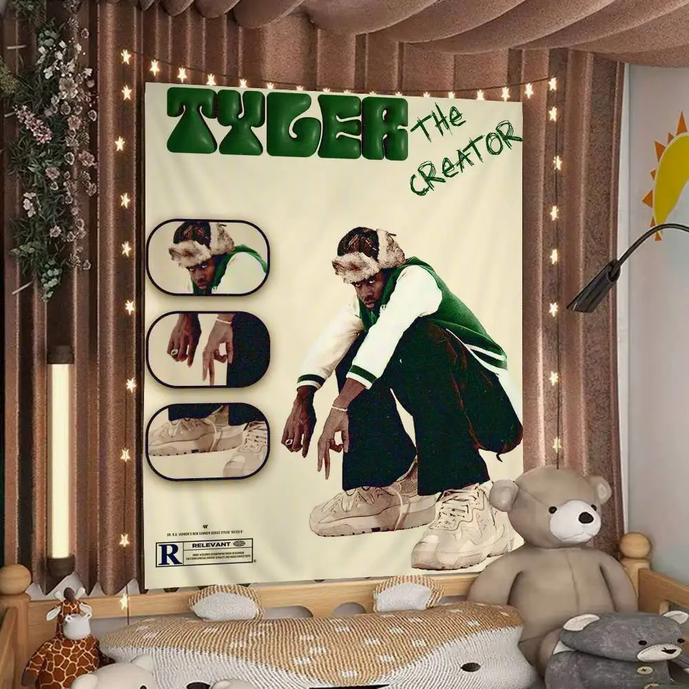 مغني الراب تايلر الخالق نسيج ملون الجدار الشنق شنقا التارو الهبي جدار السجاد النوم جدار ديكور فني #3