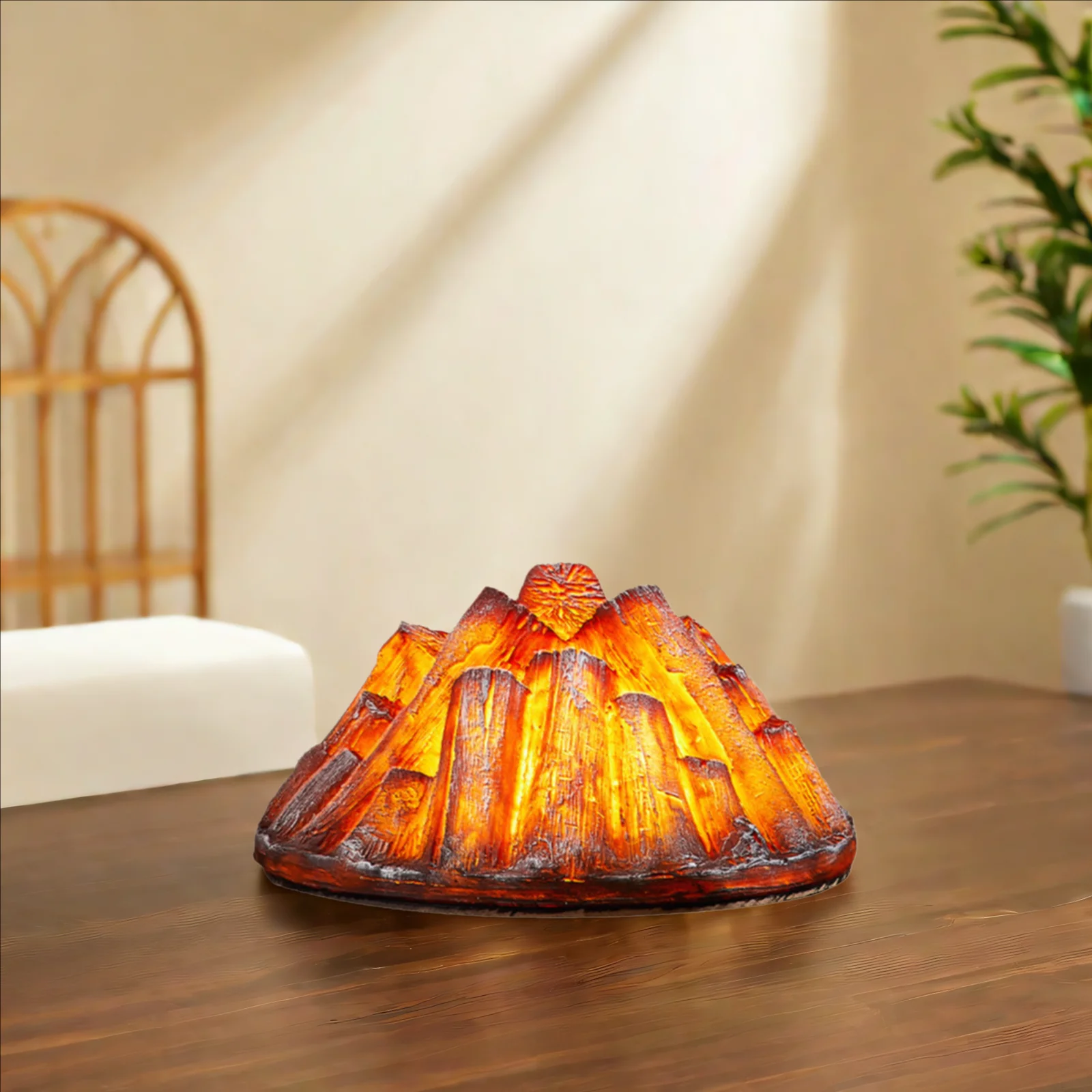 Fireplace Simulated Firewood Us Plug Decoration Resin for Bar Cafe Home