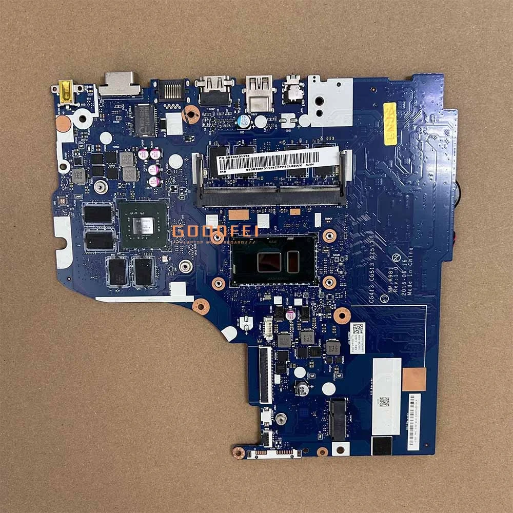 

NM-A981 Laptop Motherboard Notebook Mainboard Accessories With I7-7500U 100% test work CPU For Lenovo Ideapad 310-15IKB
