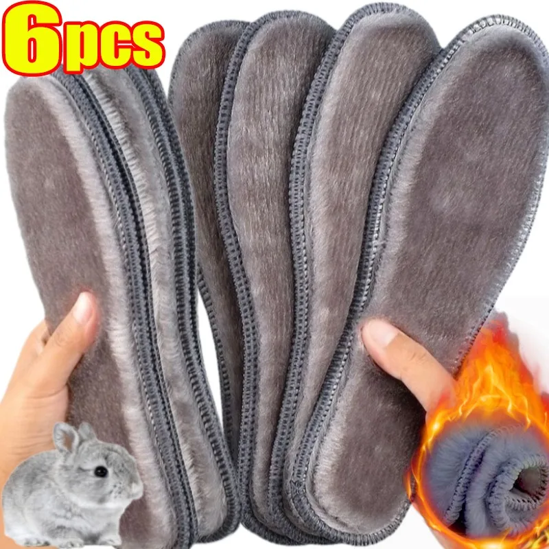 

Warm Heated Insoles Thermal Thicken Felt Insoles for Men Women Winter Shoes Breathable Snow Boots Imitation Rabbit Shoe Pads