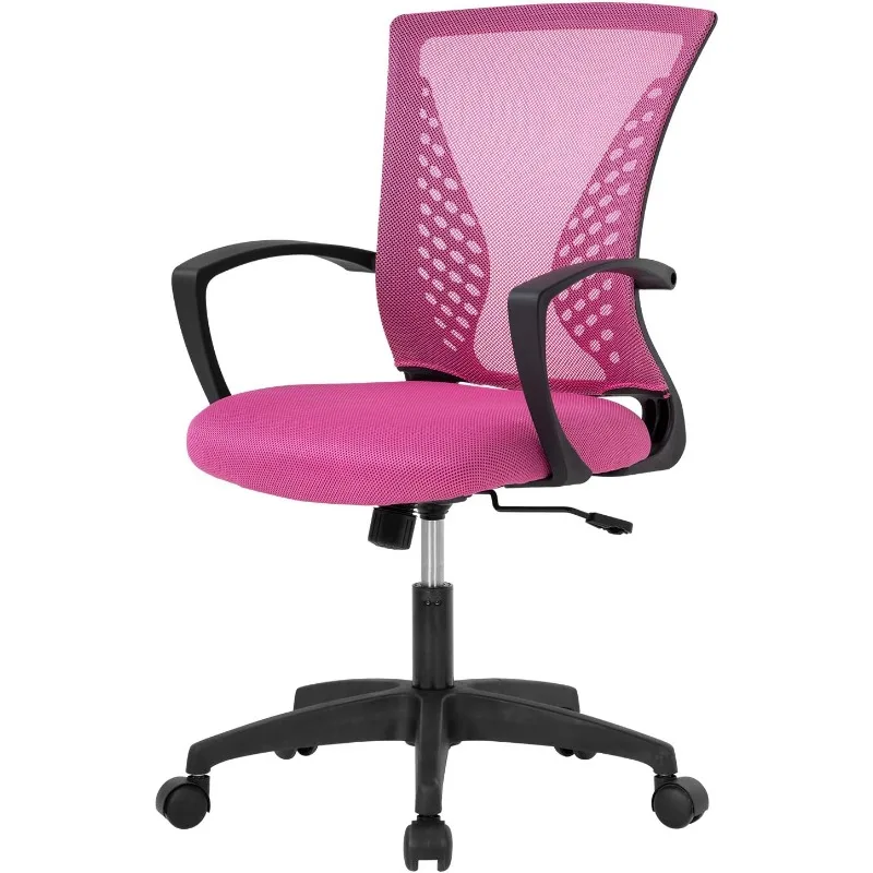 

Home Office Chair Mid Back PC Swivel Lumbar Support Adjustable Desk Task Computer Ergonomic Comfortable Mesh Chair with