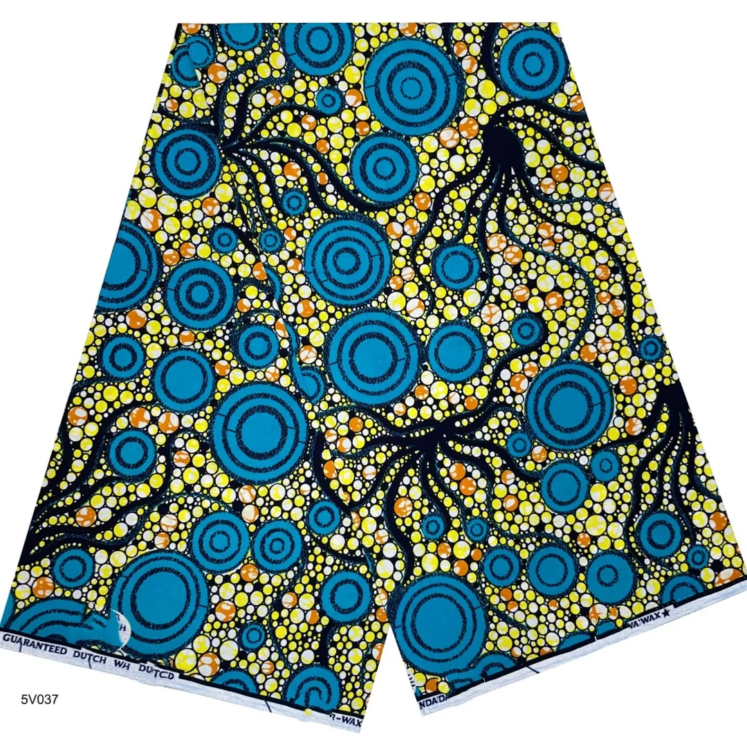 2025 Nigerian Supe-Wax Print African Fabrics High Quality for Patchwork New Style Fabric for Clothing Home Decor T9