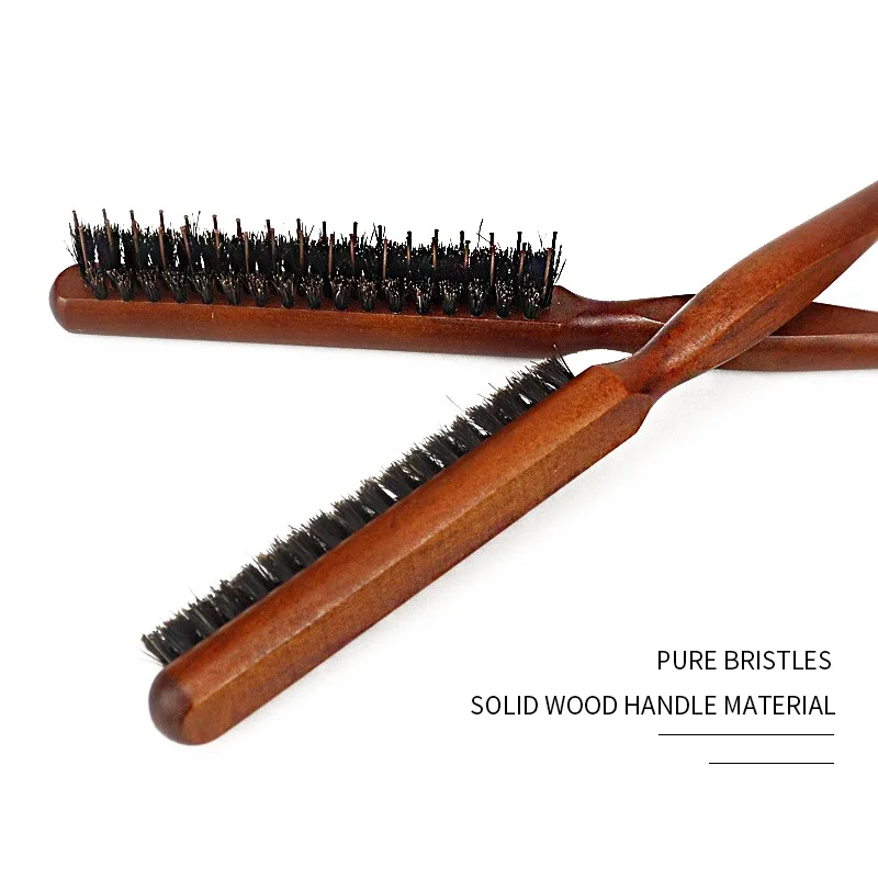 Professional Salon Teasing Back Hair Brushes Boar Bristle Wood Slim Line Comb Hairbrush Extension Hairdressing Styling Tools DIY