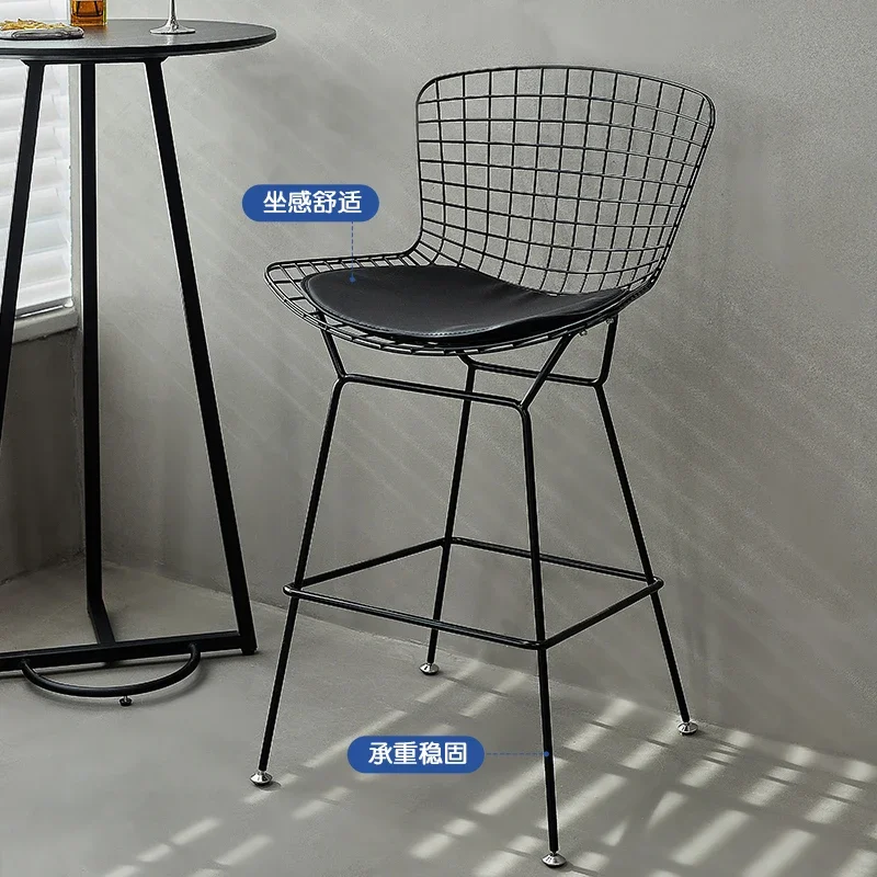 Nordic wrought iron bar chair modern simple home high stool backrest creative bar chair