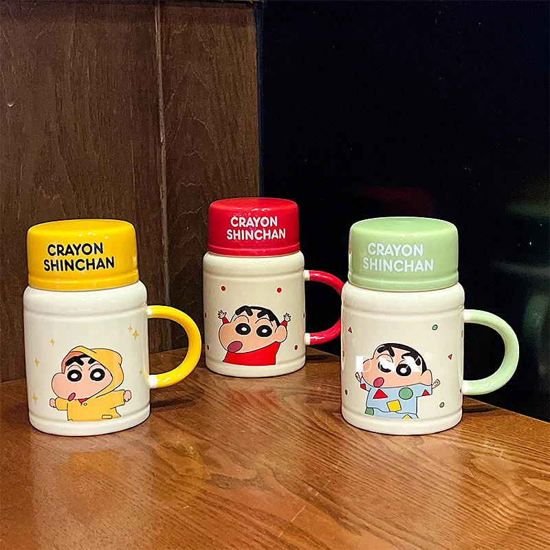 Crayon Shinchan Cute Cartoon High-Capacity 470ML Ceramic Breakfast Cup Kawaii Periphery Lovely Water Cup Home Decor Holiday Gift