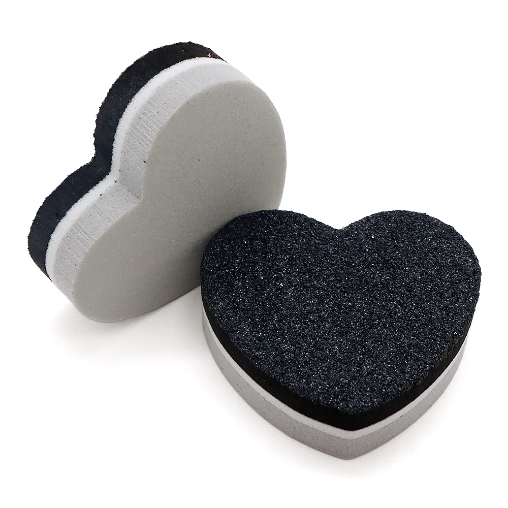 10/20/50Pcs Mini Nail Files Buffer Block Polishing Heart Sponge Black&Grey Nails Products Manicure Files Portable Nail Art Tools