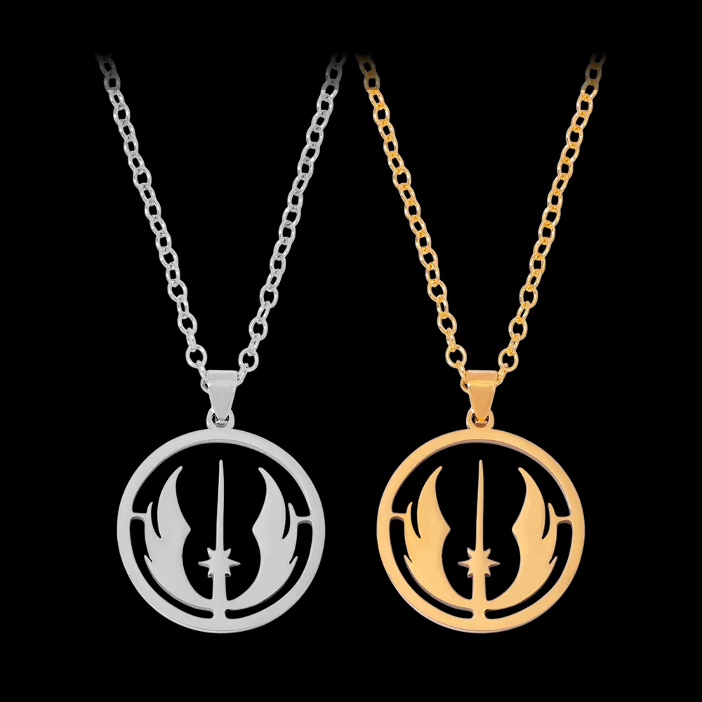 جيدي الطلب رمز الفولاذ المقاوم للصدأ قلادة قلادة القوطية ستار سلسلة للنساء الرجال الهيب هوب مجوهرات هدايا