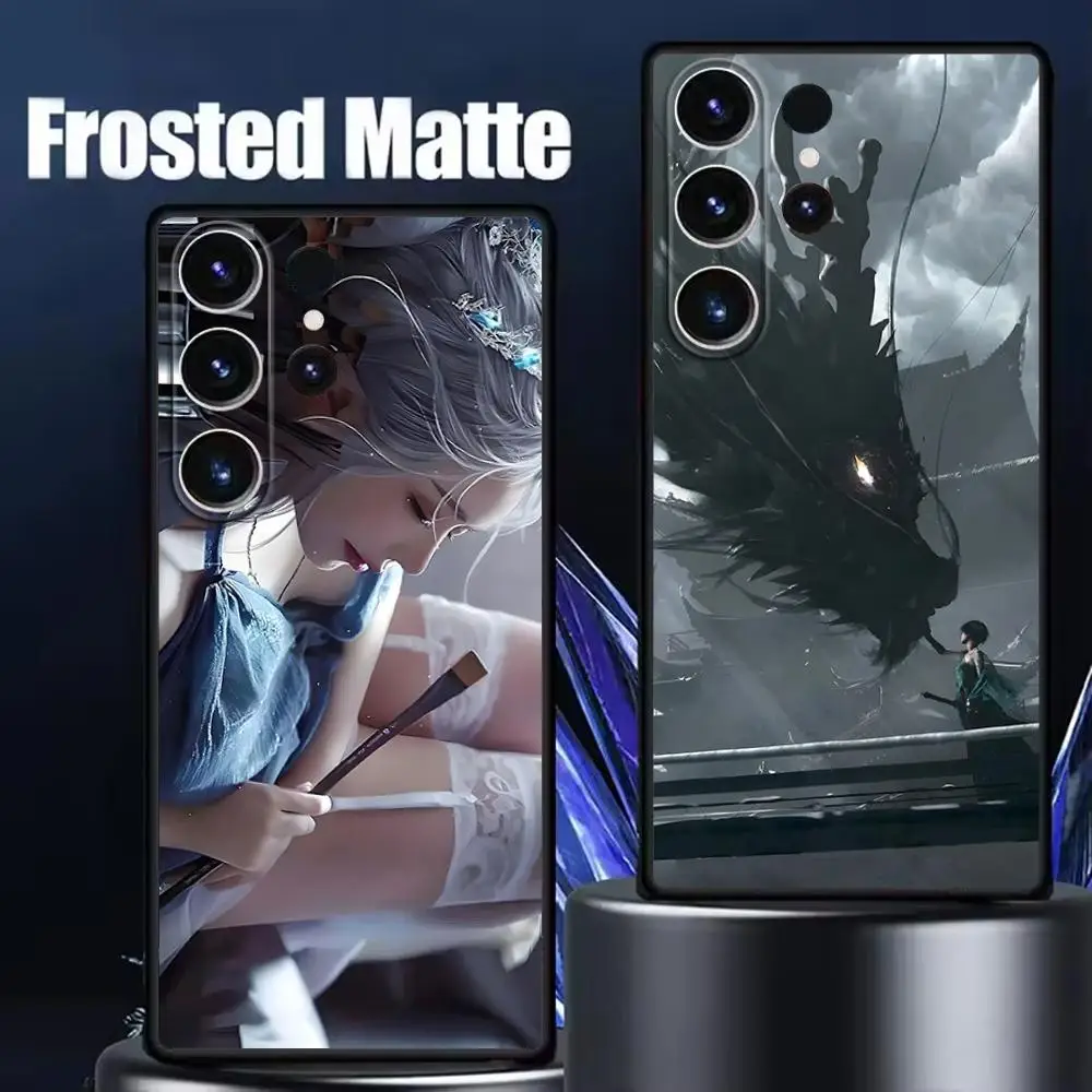 Чехол для телефона Ghostblade wlop для Samsung Galaxy S25 S24 S23 S22 S21 S20 Plus Ultra Note20, мягкий черный