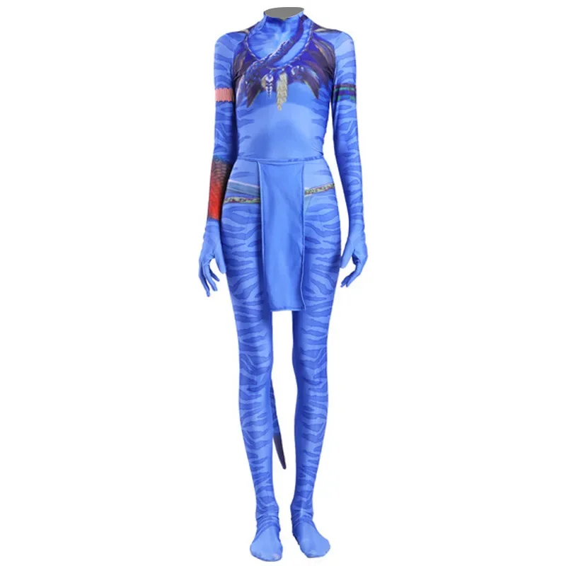 Avatar 2 Cosplay Costume Movie Jake Sully Neytiri Bodysuit Suit Zentai Jumpsuits Halloween Party Costume For Women Men Girls Kid