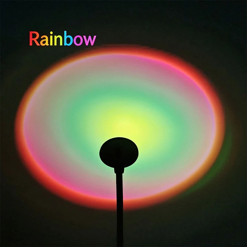 LED Sunset Lamp Projector USB Powered, Multiple Light Colors Optional, Neon Aurora Mood Light for Bedroom Christmas Halloween Ho