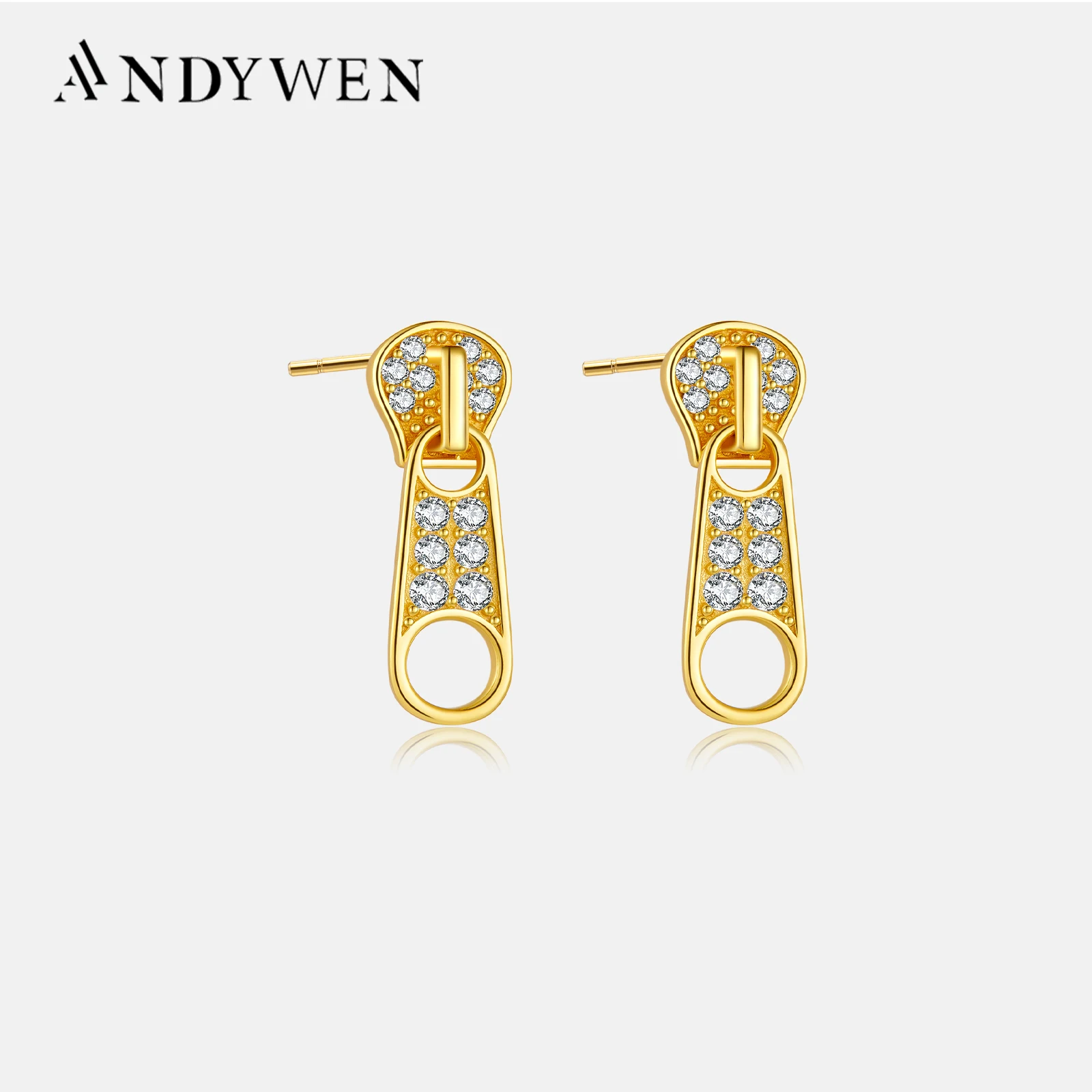 

Серьги-подвески женские из серебра 925 пробы с радужным цирконием