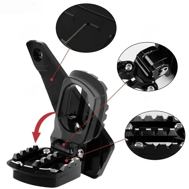 Motorcycle Rear Pedal Foot Stand Folding Footrests Passenger Foot Pegs Parts For HONDA XADV 750 XADV750 2021 2022 2023 2024 5