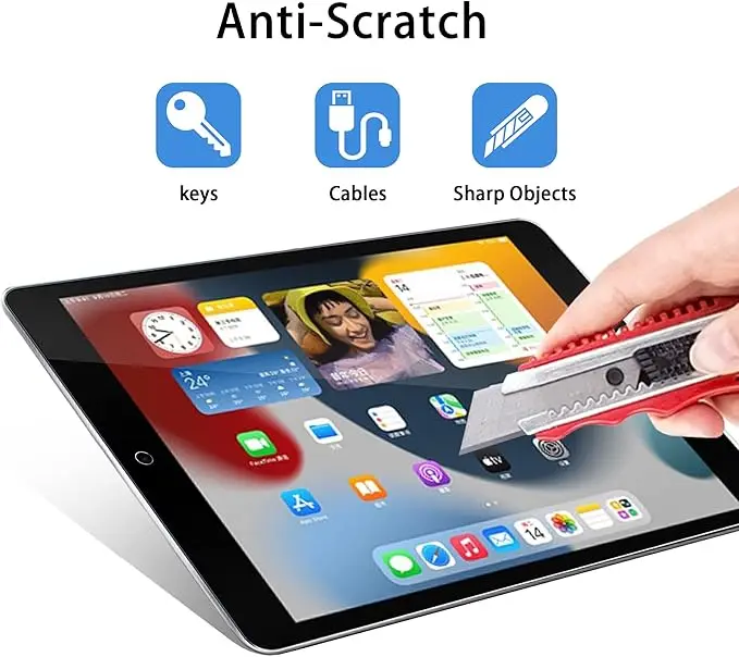 2 Stück gehärtetes Glas Displayschutzfolie für iPad 10.2 9.7 10. 5 10.9 Pro 11 Neues iPad 10 9 8 7 6 5 Air 4 3 2 2020 2021 2022 – Detail 3