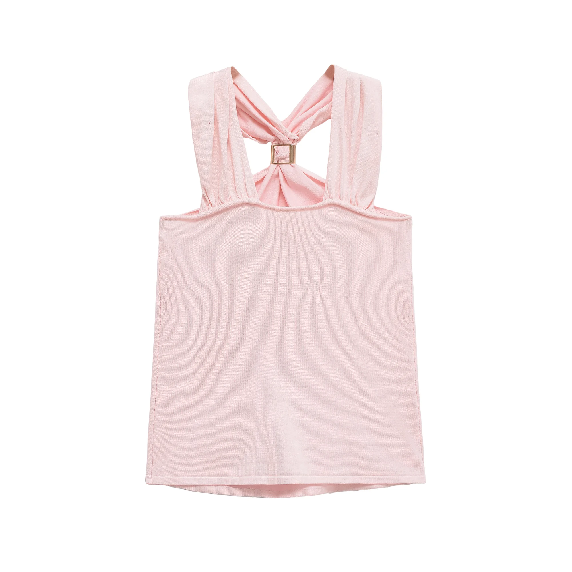 

Лето 2022, новый продукт, женская одежда, модный и универсальный вязаный топ с воротником-бретелькой и инкрустацией золотом, жилет на подтяжках