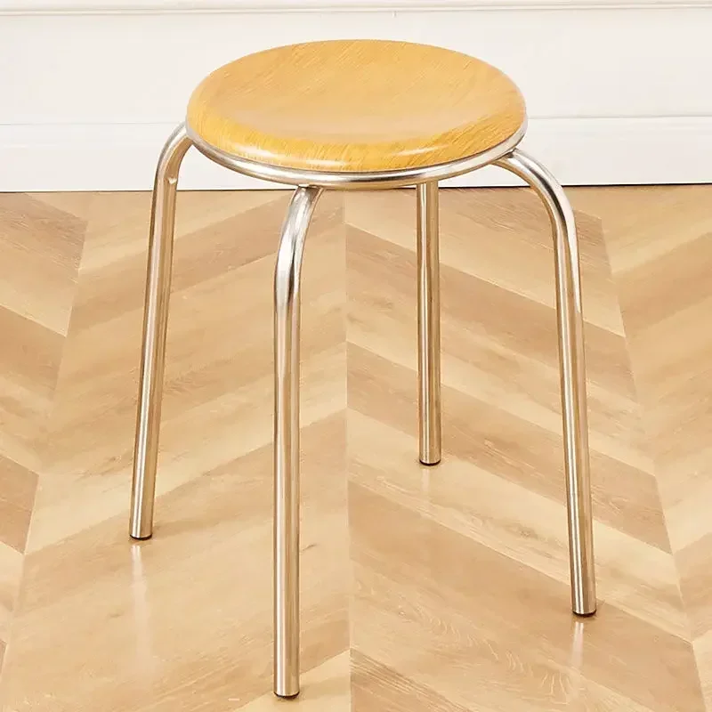 Interior Round Dining Stools Bench High Living Room Dressing Stools Kitchen Cheap Cadeiras Decorativas De Sala Home Furniture image 3
