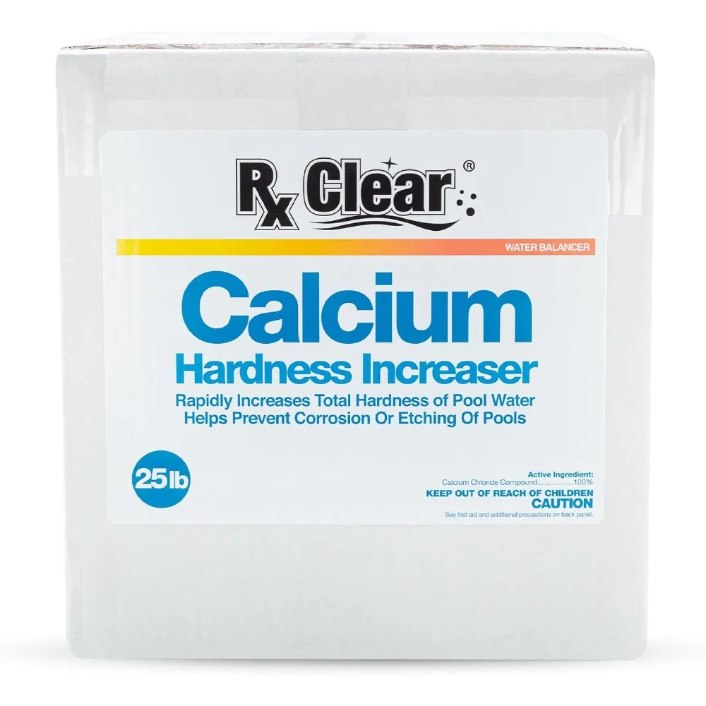 Rx Clear Calcium Plus 25Lbs Granular Calcium Chloride Pool Calcium Hardness Increaser Anti-Corrosion Water Treatment Chemical